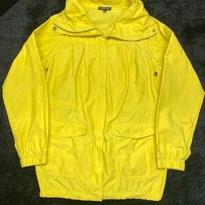 Eileen Fisher Anorak Rain Jacket Women’s SP Yellow Double Zipper Pockets